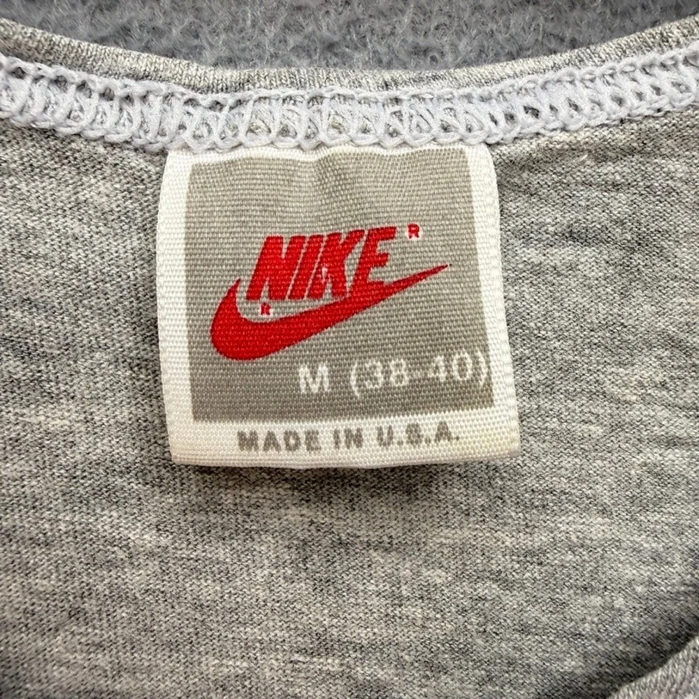 Vintage Nike Tank Top Air Logo Graphic Medium Gray Retro Made in USA Swoosh